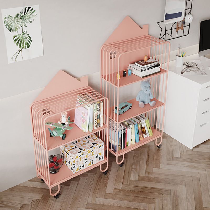 Scandinavian Open Back Bookshelf Freestanding Metal Book Shelf with Storage Space