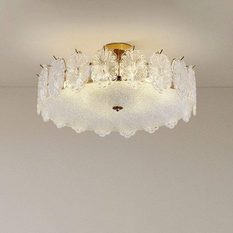 Round Flush Mount Lighting Modern Glass Flush Mount for Living Room