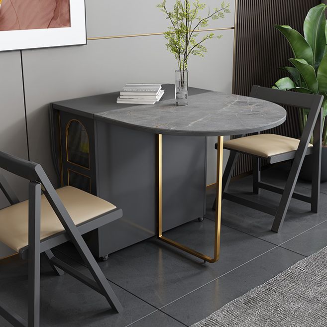 Mesa de comedor de piedra sinterizada moderna mesa de comedor ovalado de 59 "para uso en el hogar