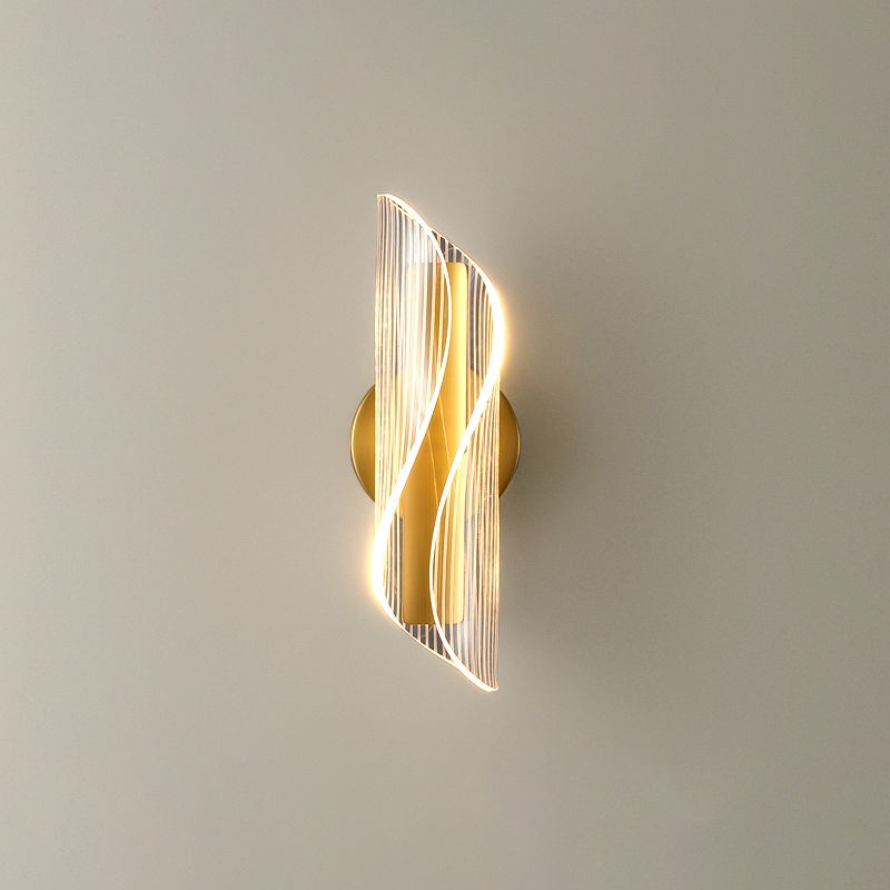 Geometric Wall Sconce Modern Wall Lights Metal 1 Light Sconce Light in Gold Finish