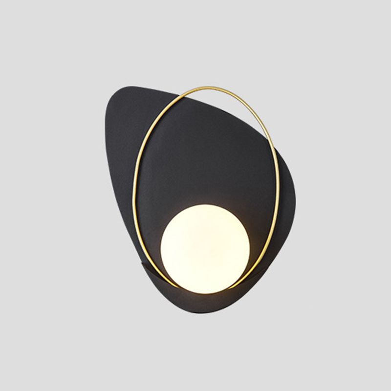 Postmodern Wall Lamp 1-Light Wall Mount Lamp with Glass Shade for Bedroom