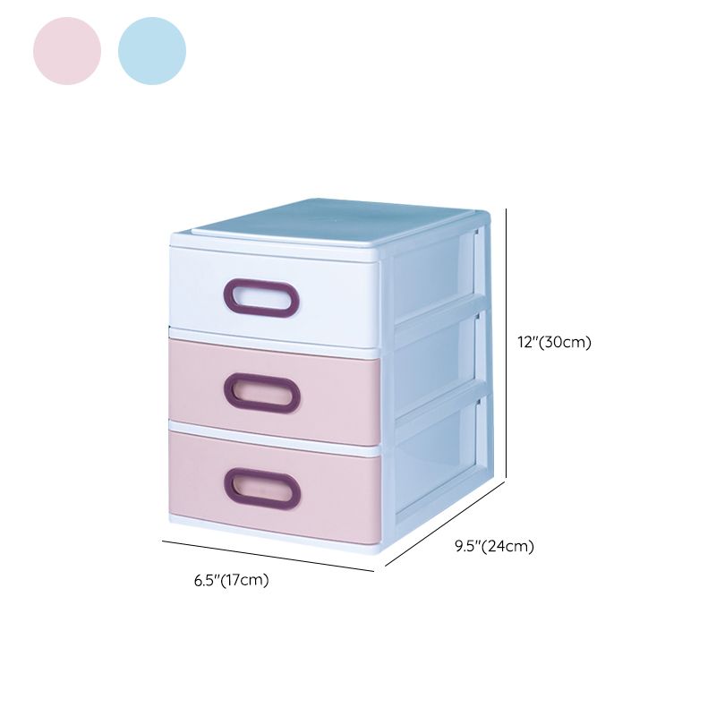 Plastic File Cabinet Vertical Color Block File Cabinet with Drawers for Home Office