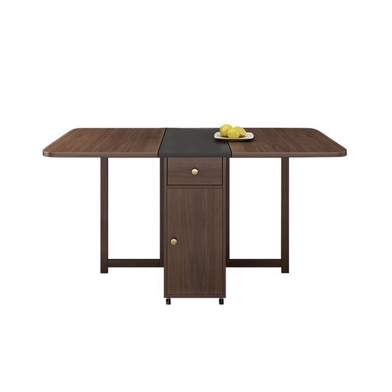 Mid-Century Modern Dining Room Table Drop-Leaf Table with Ash Solid Wood Base,59"L x 29.1"H