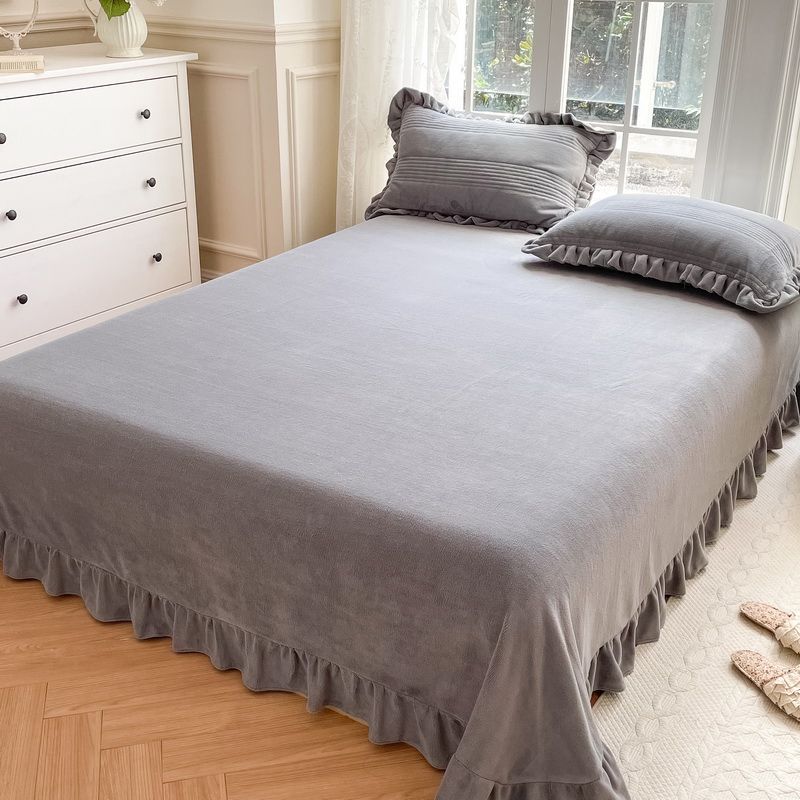 Super Soft Bed Sheet Set Solid Flannel Fitted Sheet for Bedroom