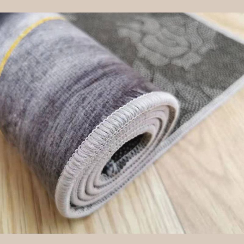 Modern Indoor Rug Polyester Marble Print Rug Non-Slip Backing Carpet for Living Room