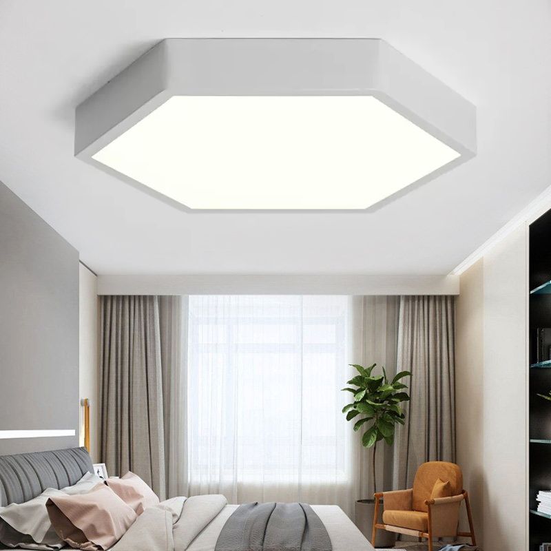 Plafonnier monochrome élégant nordique hexagone LED plafonnier pour porche