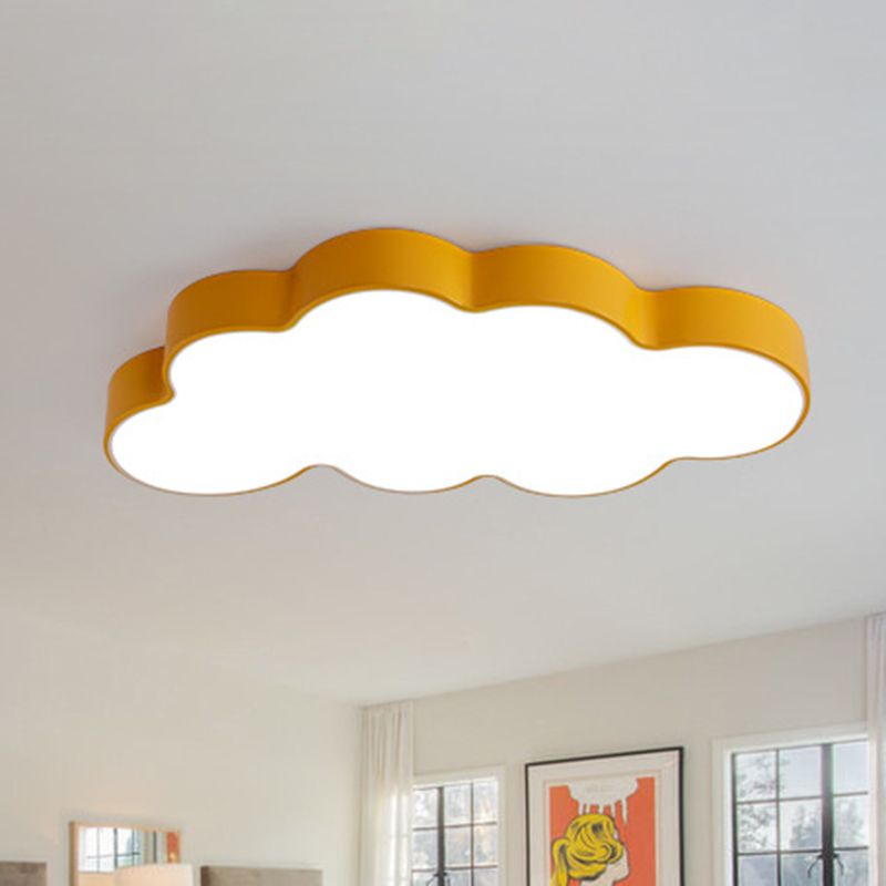 Cloud Kindergarten Flush Mount Lighting Metallic Kids Style LED-Unterputz-Halterung mit Acryl-Farbton