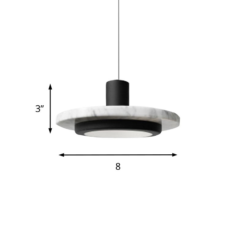Disk Shape Metal Ceiling Pendant Fixture Modern LED Gold/Black Hanging Lighting Kit for Bedroom