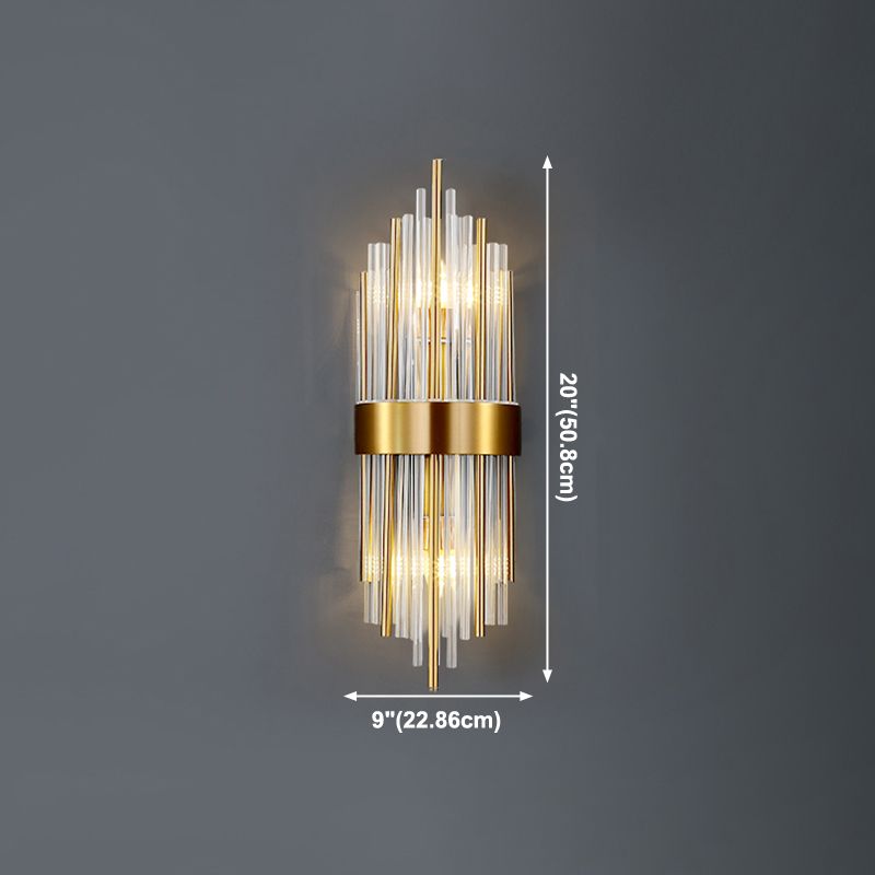 2 lichten Wand SCONCE Moderne stijl Unieke vorm Crystal Wall Mount Light Fecture in messing