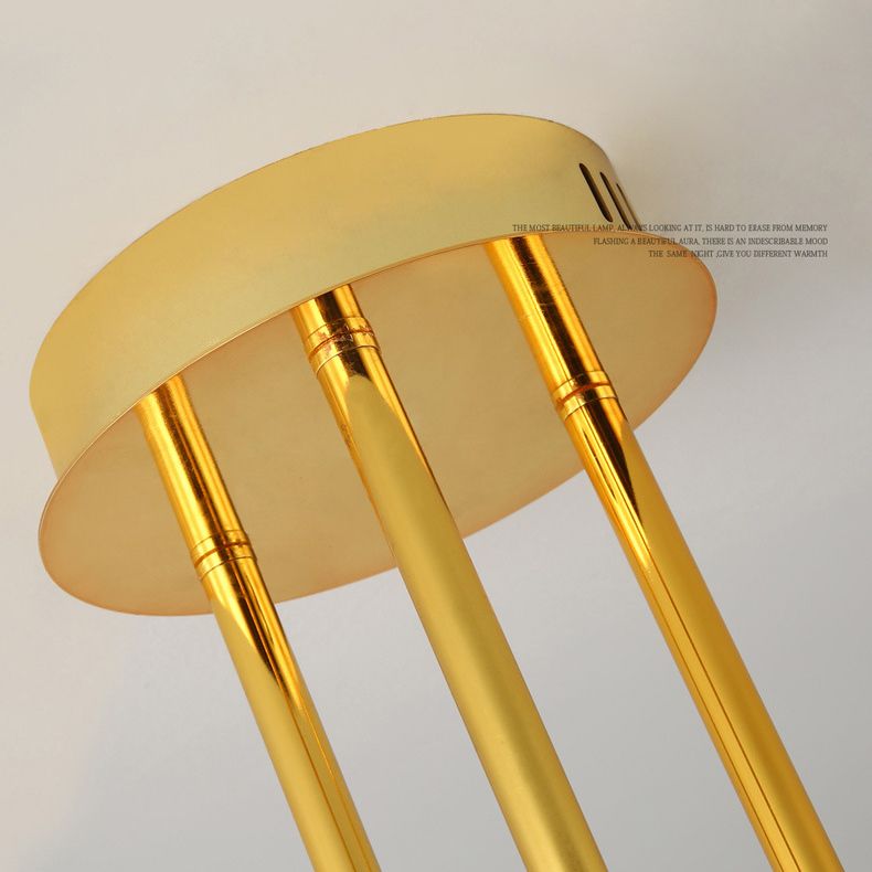 White Glass Bubble Chandelier Modern Gold and Wood Grain Hanging Light for Living Room