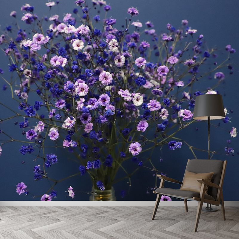 Gypsophila Mural Wall Covering for Living Room Decorative Mildew Resistant Wallpaper