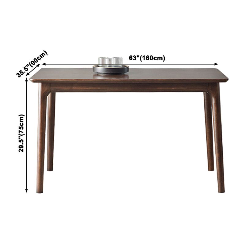 Rectangle Hickory Wooden Dining Table Modern Table in Nature with 4 Legs
