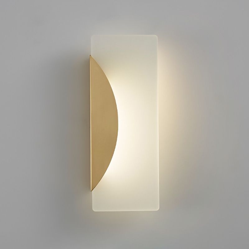 1-Light Rectangle Wall Lamp Modern Metal Sconce Light Fixture