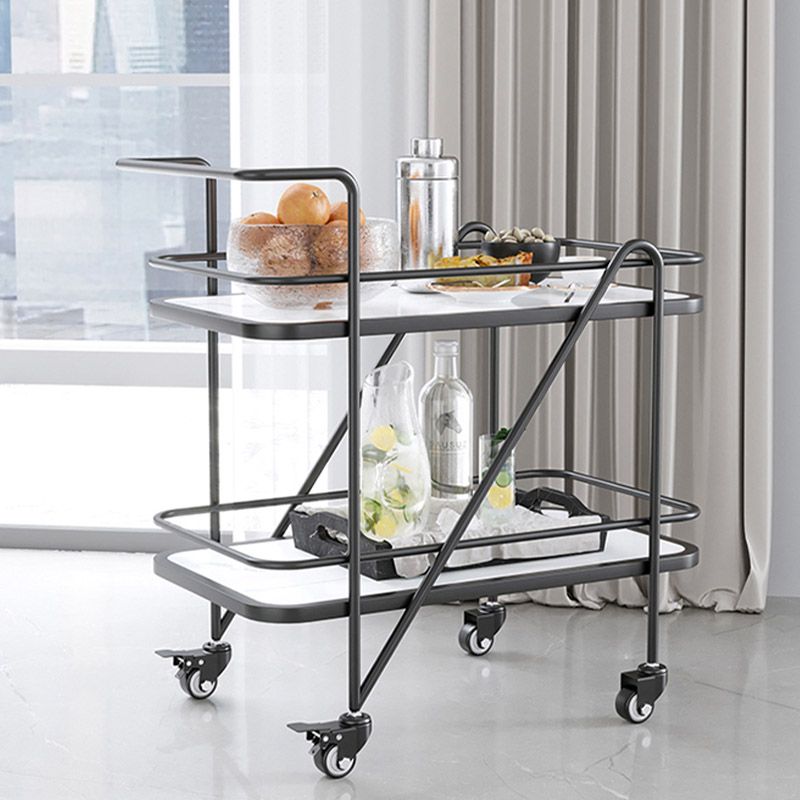 Modern 2-Tier Prep Table Rectangular Open Storage Prep Table