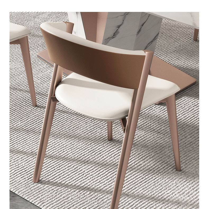 Modern Simple Side Chair Faux Leather Side Dining Chair for Bedroom
