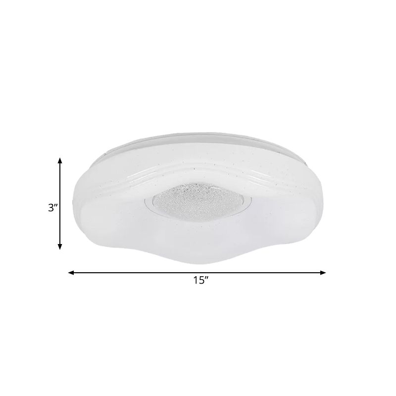 Modernism LED Flush Lighting with Acrylic Shade White Flower Flush Mount in White/Warm Light, 15"/19" Wide