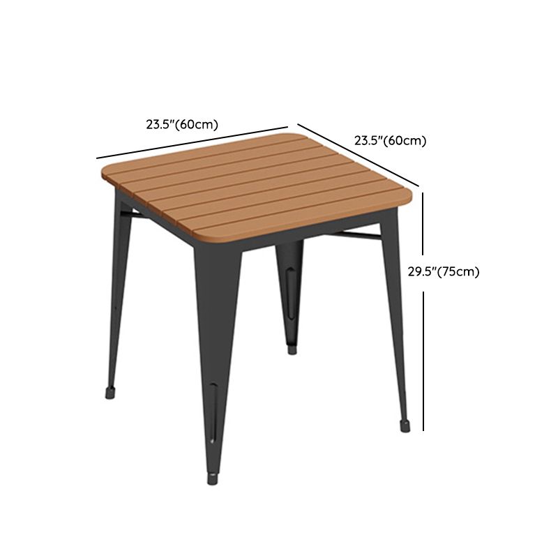 Modern Patio Dining Table Set 1/3/5 Pcs Iron Frame Patio Dining Table and Chairs in Black