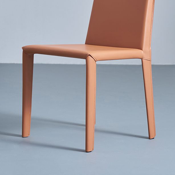 Modern Leather Armless Dining Chair Metal Dining Room Chairs for Home Use