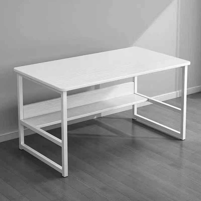 Industrial Rectangular Desk Engineered Wood Writing Desk with Metal Legs