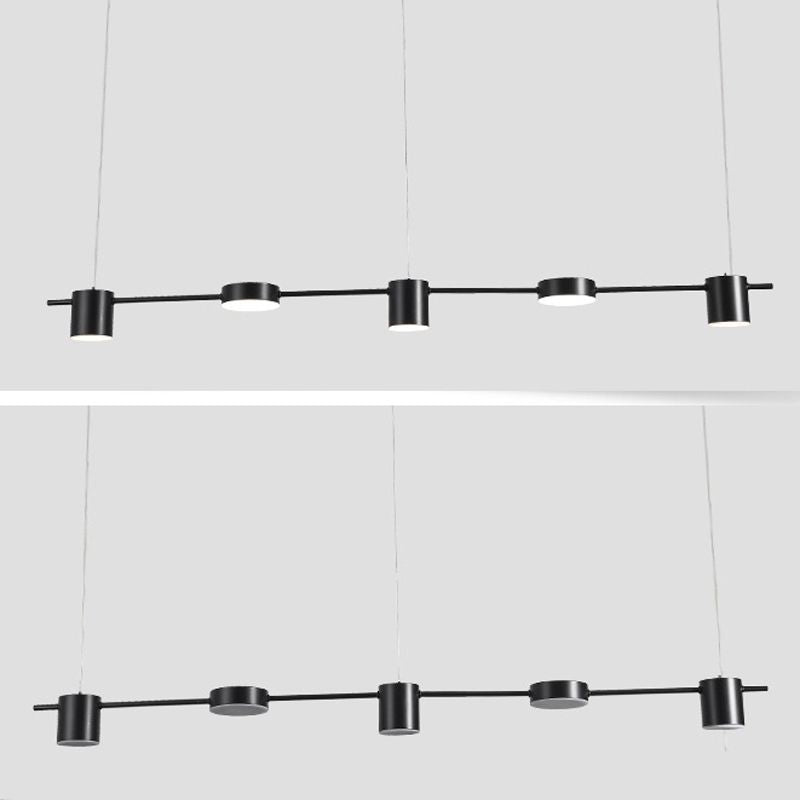 Metal Cylinder Island Light Fixtures Modern Multiple-Light Island Pendant
