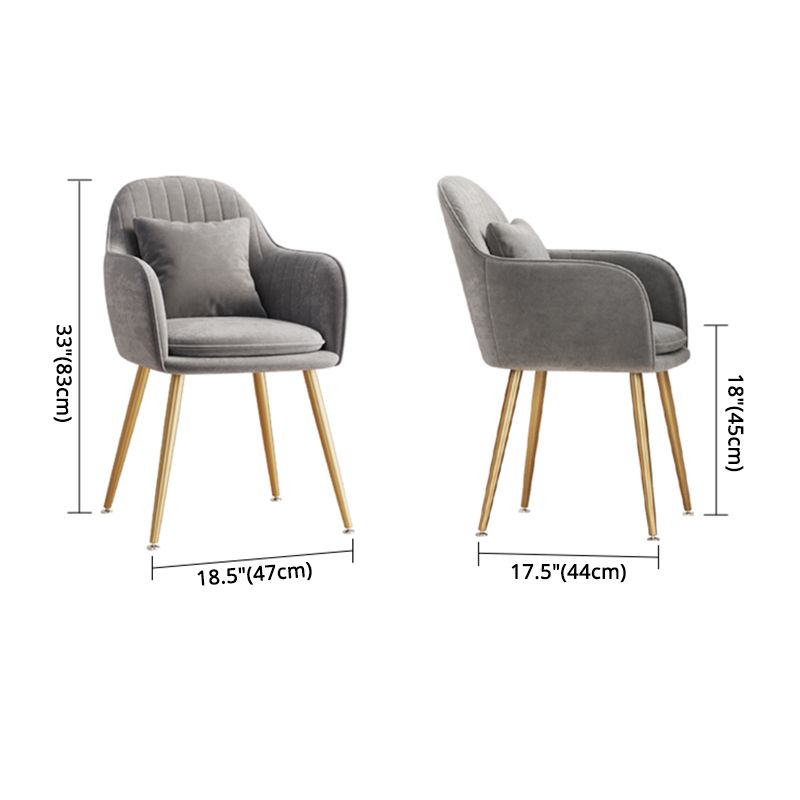 Fauteuil de salle à manger scandinave en flanelle, chaise de salle à manger de couleur mate à dossier solide
