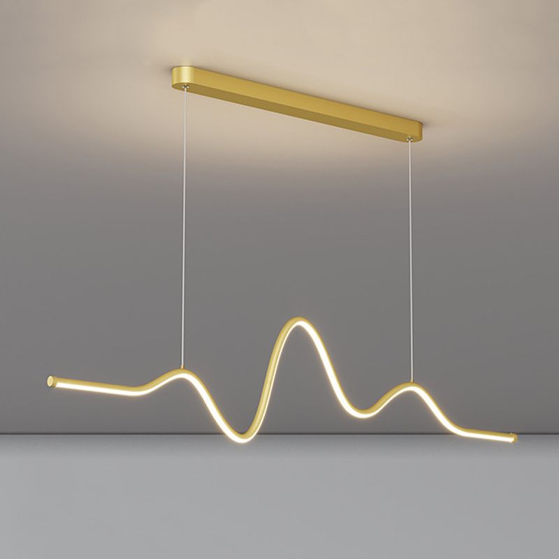Linear Pendant Chandelier Contemporary Metal 1 Light Island Lamp
