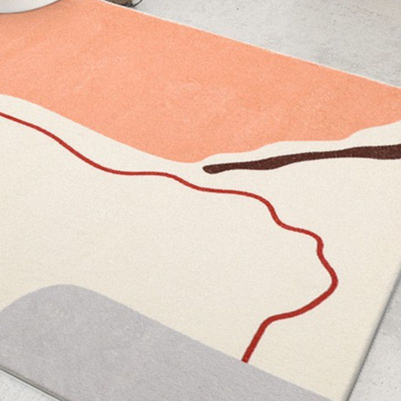 Beige Modern Rug Irregular Line Rug Washable Rug for Home Decor