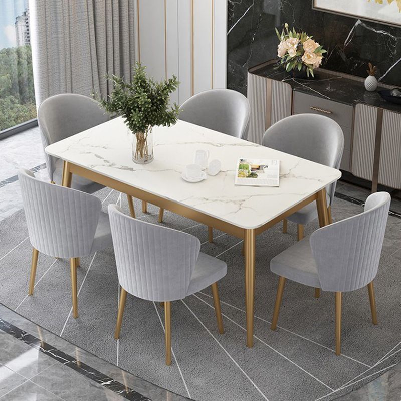 Traditional Luxury Dining Table Rectangle Sintered Stone Table for Home