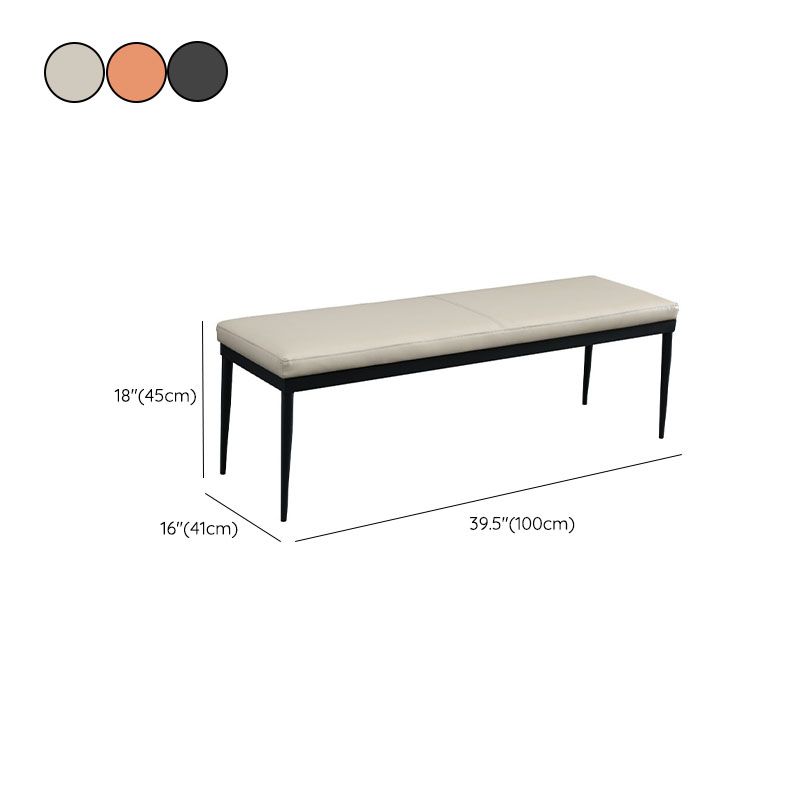 Contemporary Upholstered Bench Rectangle Home Bench with Metal Legs