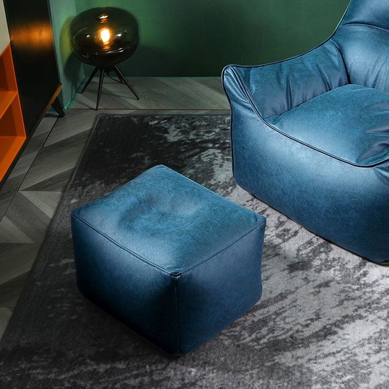 Contemporary Faux Leather Pillow Top Arm Sofa Sewn Pillow Back Sofa for Living Room