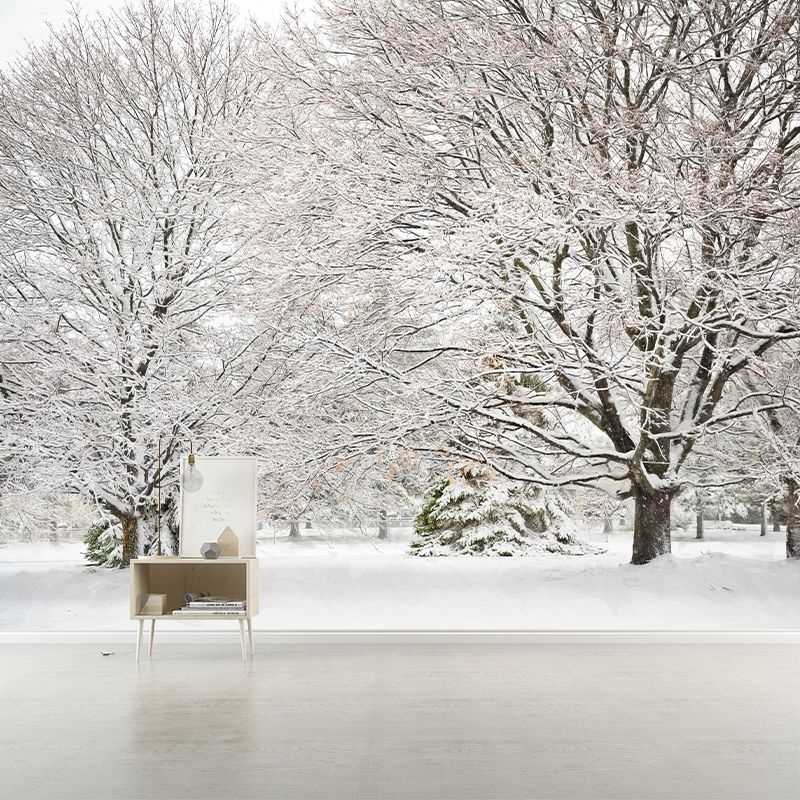 Forest Landscapes Mural Contemporary Mildew Resistant Wall Covering for Bedroom