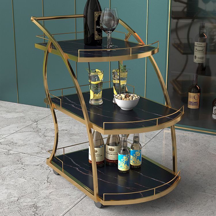 33.07" High Rolling Contemporary Prep Table Stone Prep Table for Kitchen