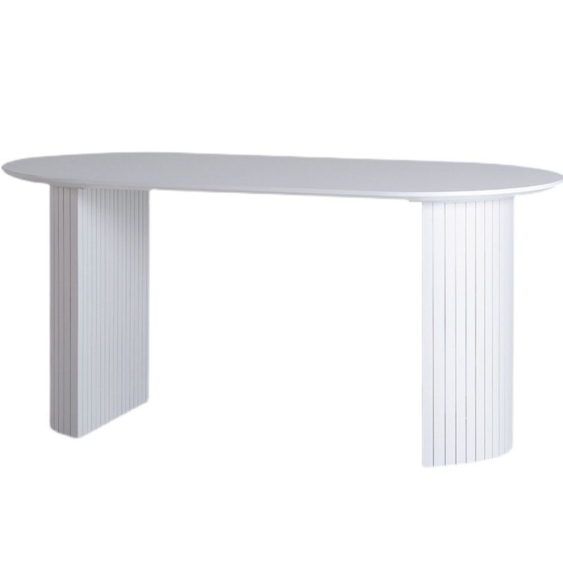 Pine Solid Wood Double Pedestal Table Simplicity Dining Table Oval for Home
