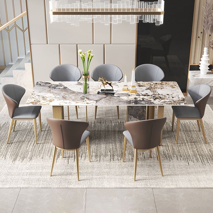 Scandinavian Style 1/3/4/5/6/7/8/9 Pieces Furniture Rectangle Sintered Stone Dining Set