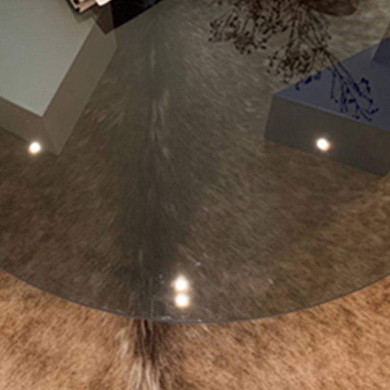 8.6"H Contemporary Coffee Table Glass Top Coffee Cocktail Table