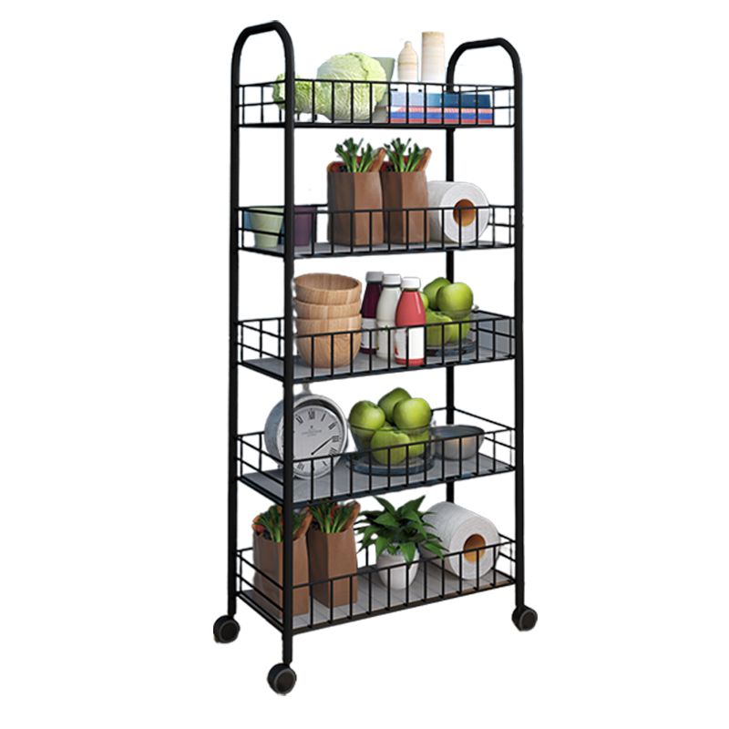 Contemporary Metal Bookcase Standard Open Back Bookshelf with Shelves