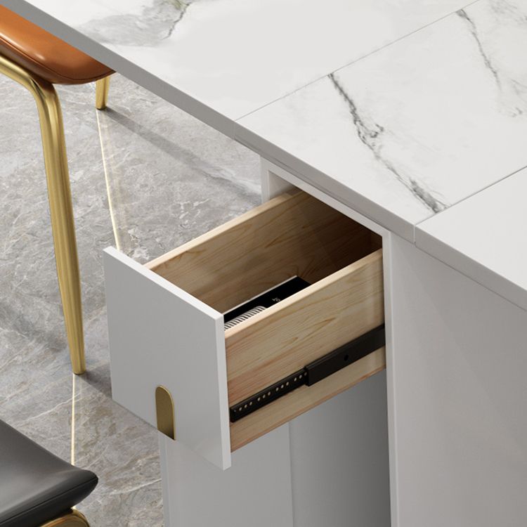 51.2''l Mesa de comedor de piedra sinterizada contemporánea Plegable mesa de comedor blanco para la cocina