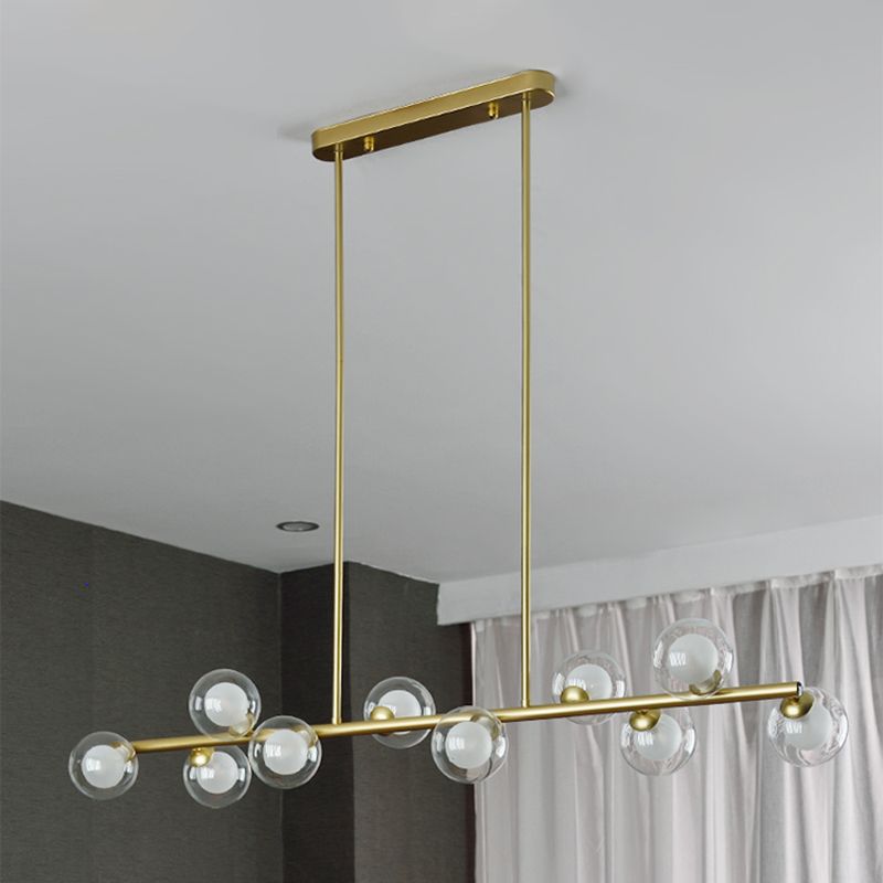 Modern Kitchen Island Lighting Round Hanging Island Lights with Clear Glass Shade