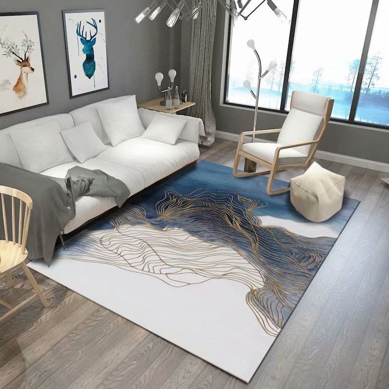 Individuality Ink Painting Rug Artistic Modern Carpet Friendly Washable Rug for Living Room