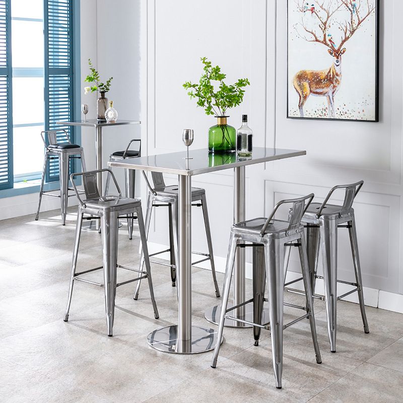 1/2/3/5 Pieces Industrial Bar Set Stainless Steel Bar Stool and Table Set