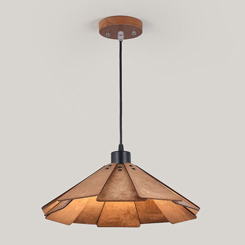 Moderne stijl geometrische down verlichting hout 1 lichte hangende lamp voor eetkamer