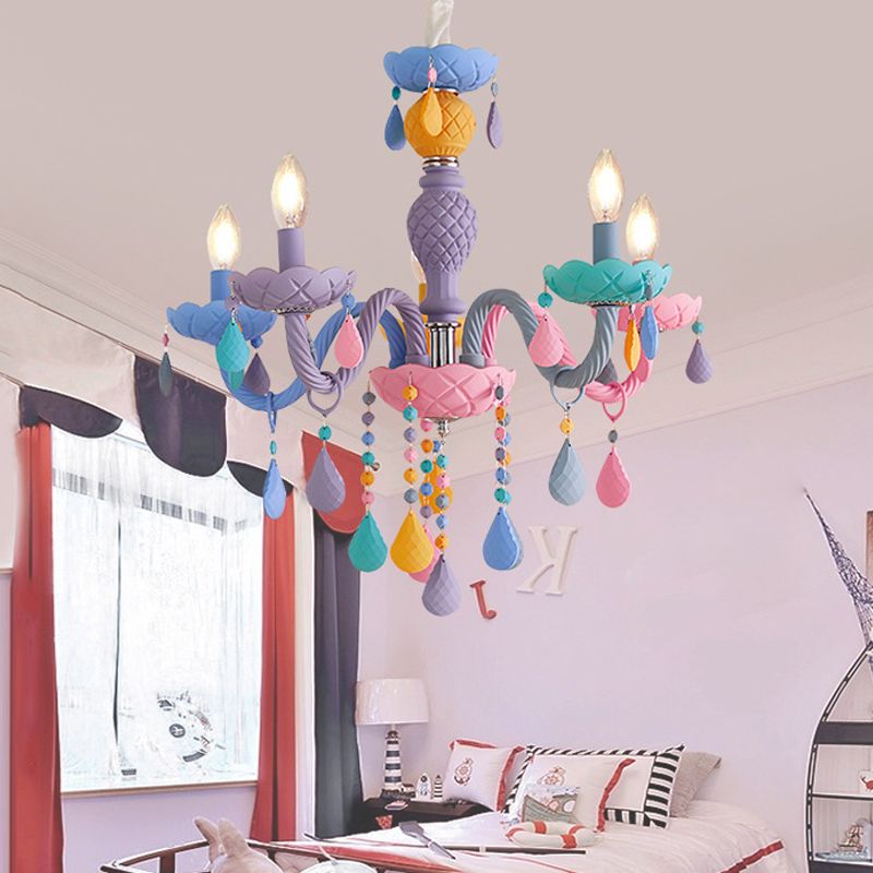 Nordic Macron Chandelier Candle Pendant Lighting Fixtures for Child Room