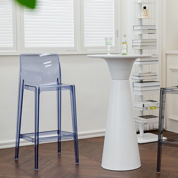 Modern Armless Backrest Counter Stool Acrylic Cashier Bar Stool with Pedal