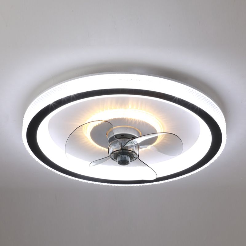 Nordic Style LED Fan Light Metal Round Flush Mount Light for Living Room