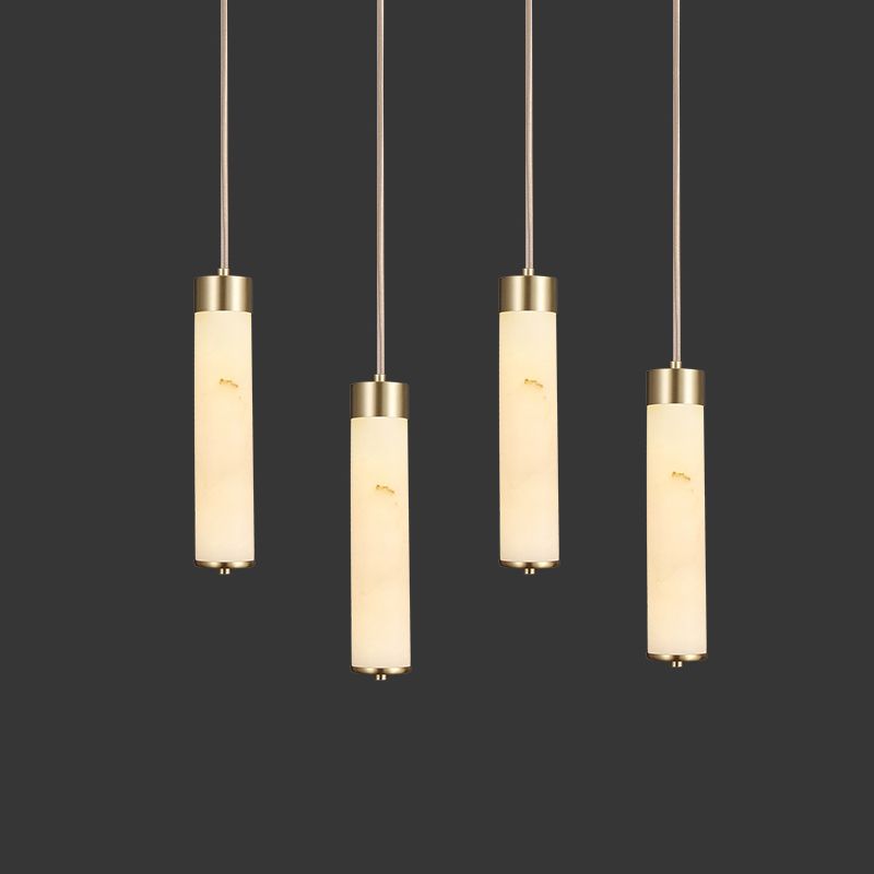 Steencilinder hanger verlichting armatuur moderne stijl led messing plafond hanglampje