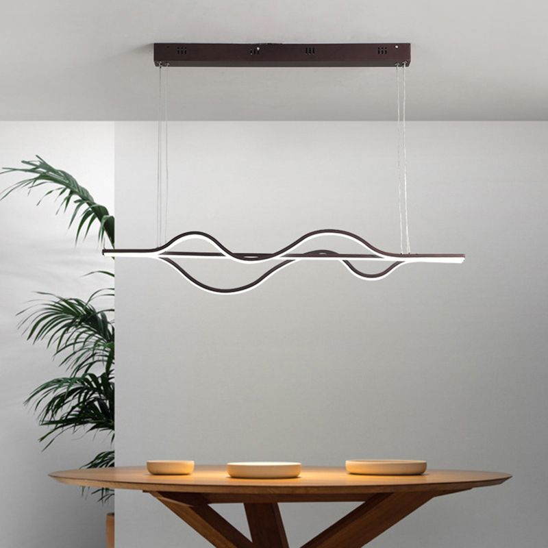 Flow Shape Ceiling Hang Light Artistic Metal Dining Room LED Pendant Lighting Fixture