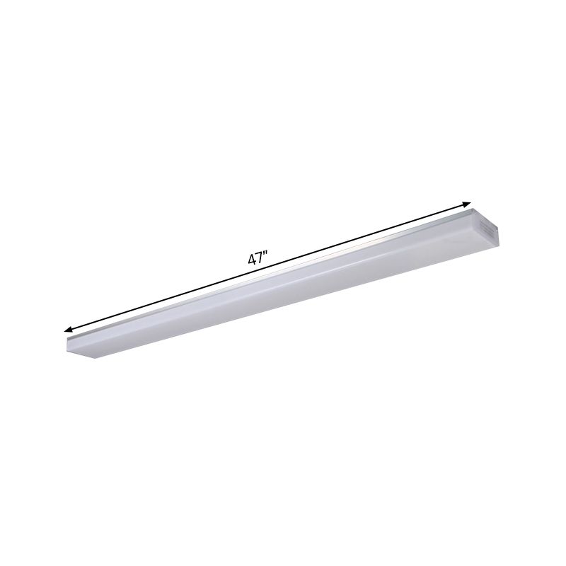 Silver Rectangle Flush Mount Lighting Modern 23.5"/47"/59" Long LED Acrylic Ceiling Light Fixture
