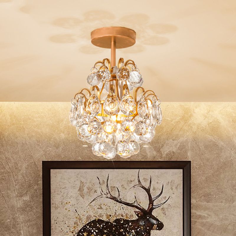 Cadre de bras plié moderne Métal de plafond 1 Corridor lumineux Mount semi-chasseur Lumière en or / noir