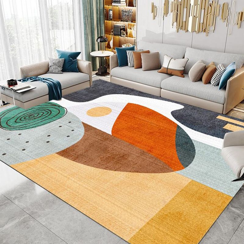 Tapis nordique en Polyester, ton blanc, bloc de couleur, pour l'intérieur, avec support antidérapant, pour la décoration de la maison