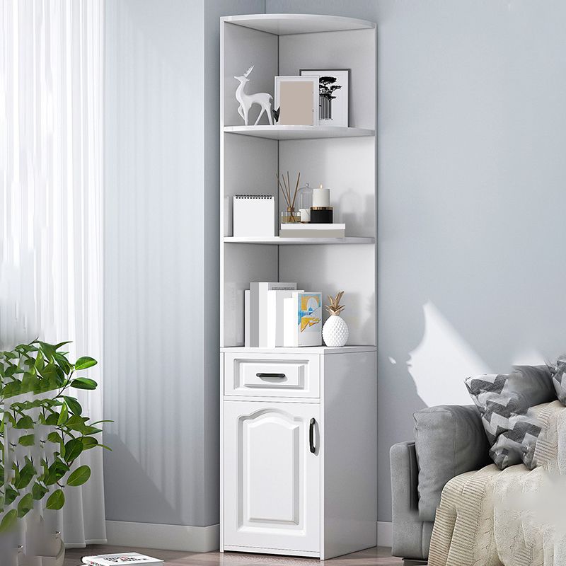 Modern Closed Back Bookshelf Engineered Wood Book Shelf with Cabinets for Home Office